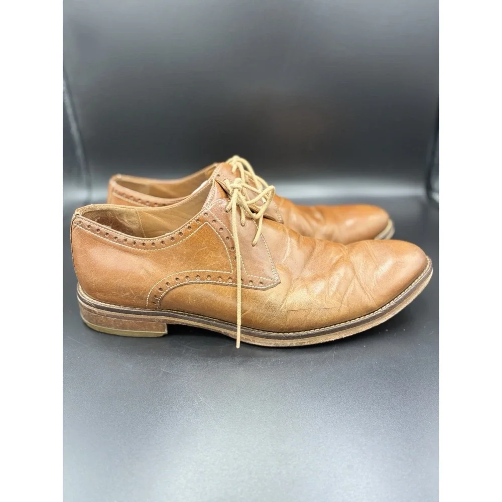 J Murphy by Johnston Murphy Mens 9M Tan Leather Saddle Oxfords